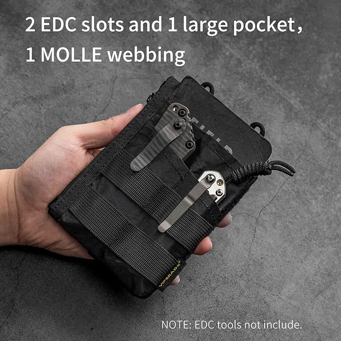 VIPERADE VE18 EDC Pouch, Pocket Organizer for Men, EDC Pocket Organizer, 3 Slots with 2 Zipper Pockets, Multitool Pouch