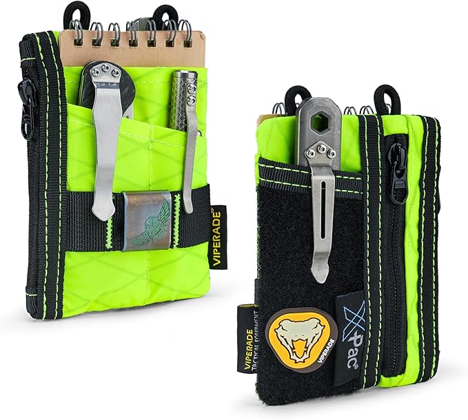 VIPERADE VE18-S Small EDC Pouch, Mini EDC Pocket Organizer for Men, EDC Pocket Organizer, 3 Slots with 2 Zipper Pockets Multitool Pouch