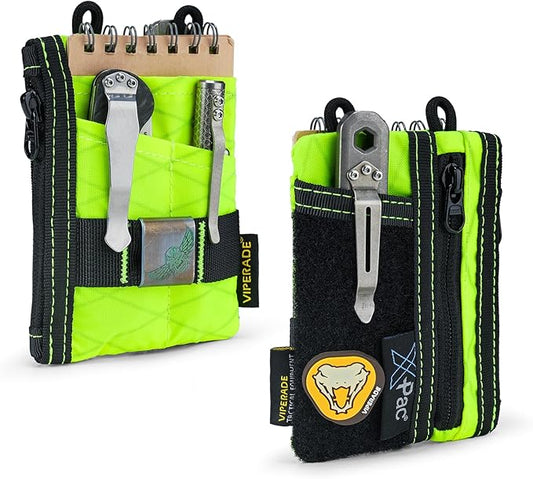 VIPERADE VE18-S Small EDC Pouch, Mini EDC Pocket Organizer for Men, EDC Pocket Organizer, 3 Slots with 2 Zipper Pockets Multitool Pouch