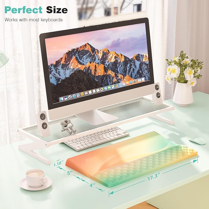 Ospelelf Keyboard Wrist Rest, Ergonomic Memory Foam Wrist Support for Typing & Gaming, Tilted Keyboard Pad, Aesthetic Desk Accessories for Office, Relief for Carpal Tunnel & Wrist Pain, Autumn