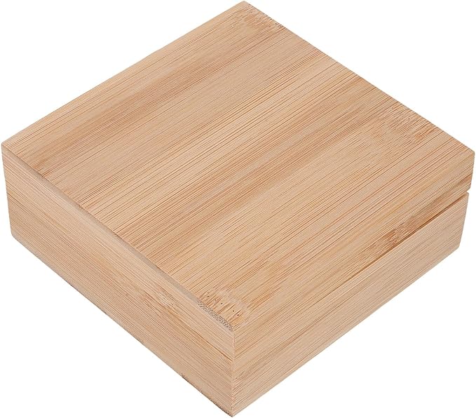 Wooden Desktop Organizer Box with Lid Storage Case for Home and Office Hand-polished Square Storage Bin Sleek Modern Design for Jewelry Cosmetics Stationery and Essentials