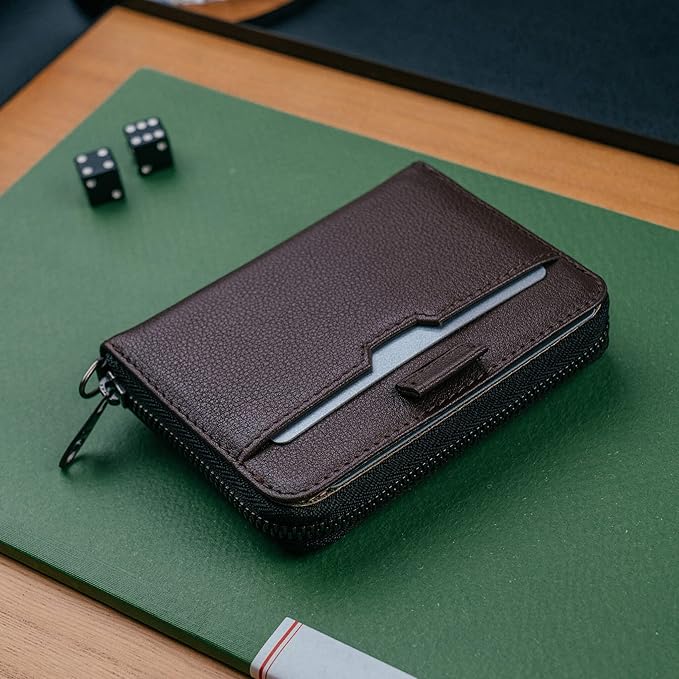 Vaultskin Mayfair Premier Leather Zip Wallet - Ultimate RFID Safety, Streamlined for Style & Functionality for Men and Women