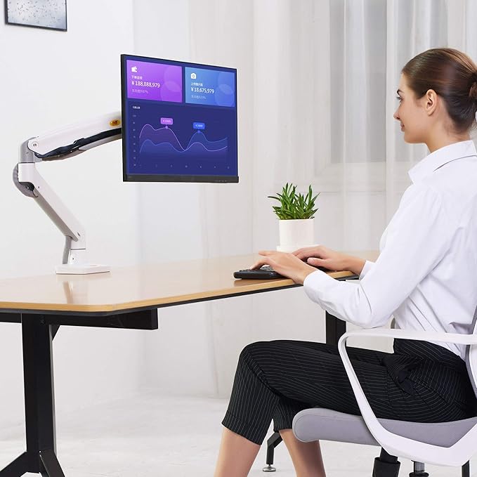 NB North Bayou Monitor Desk Mount Ultra Wide Full Motion Swivel Long Arm with Gas Spring for 22''-35''Monitors from 6.6 to 26.4lbs Height Adjustable Monitor Stand G70-W