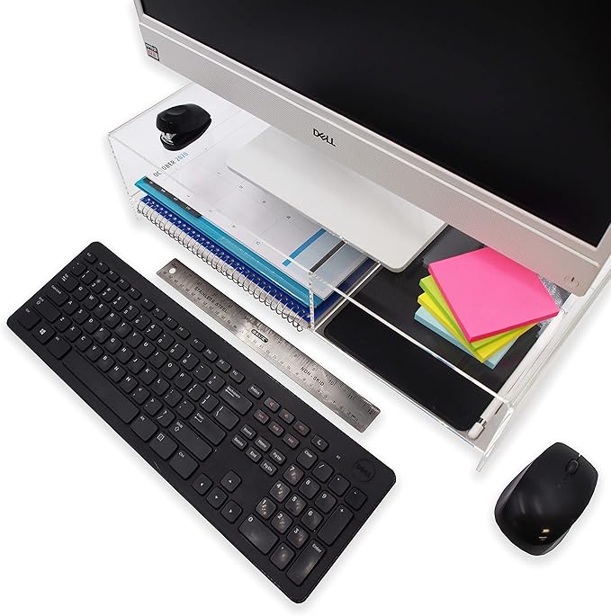 Company 4-Pack Clear 5mm Deluxe Acrylic Monitor Stand for Computers, Monitors, Laptops, Tablets, Office Use, Home Use, Desks, Tabletop, Standing Desk, Counter