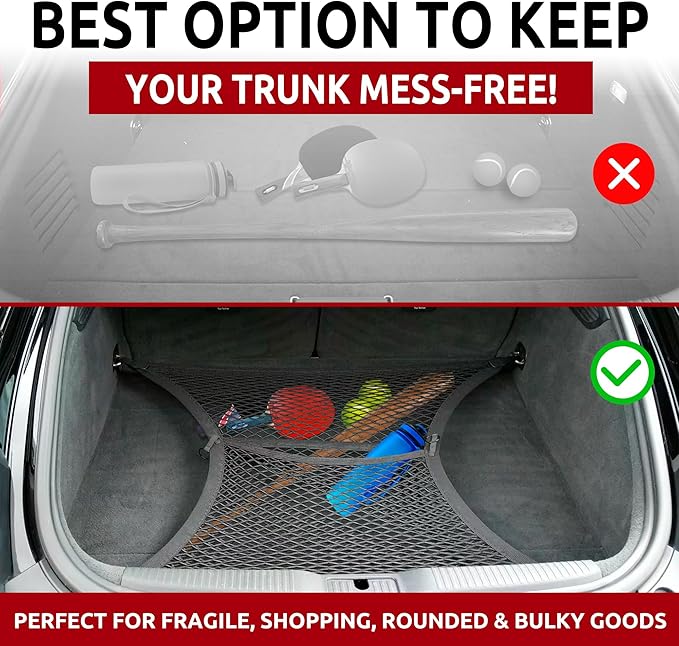 Floor Style Automotive Elastic Trunk Mesh Cargo Net for Audi TT TTS 1999-2023 - Car Accessories - Trunk Organizer and Storage - Cargo Net for Coupe