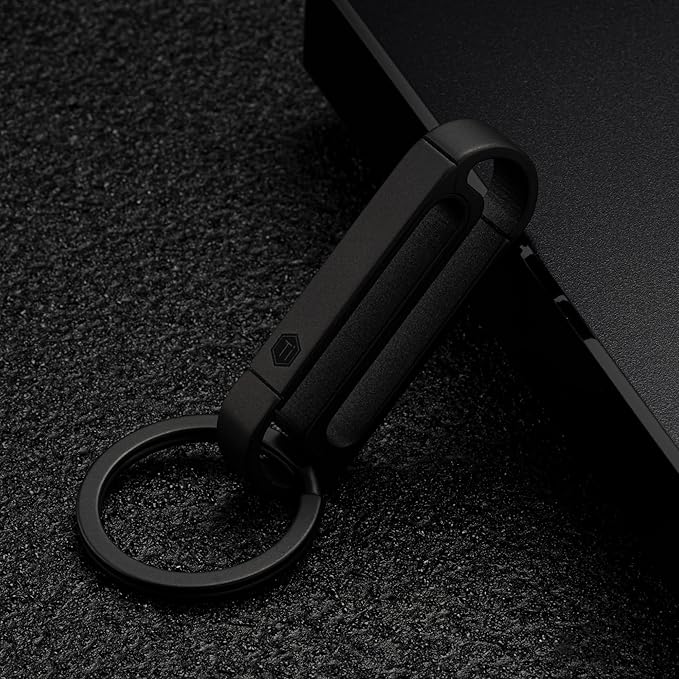 KeyUnity Titanium Key Holder Belt Clip, Double Side Carabiner Keychain For Men