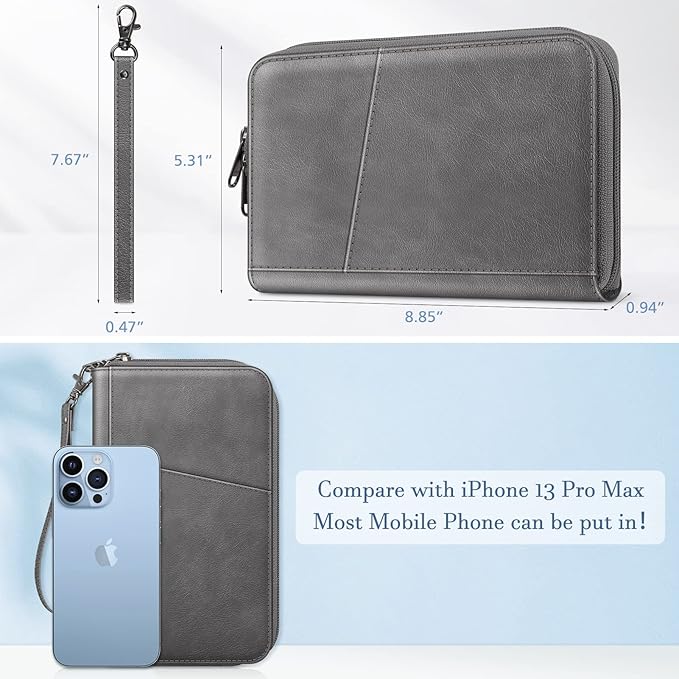 Fintie Family Passport Holder Wallet, RFID Blocking Travel Document Organizer Clutch Bag Credit Cards Case Cover for Women Men