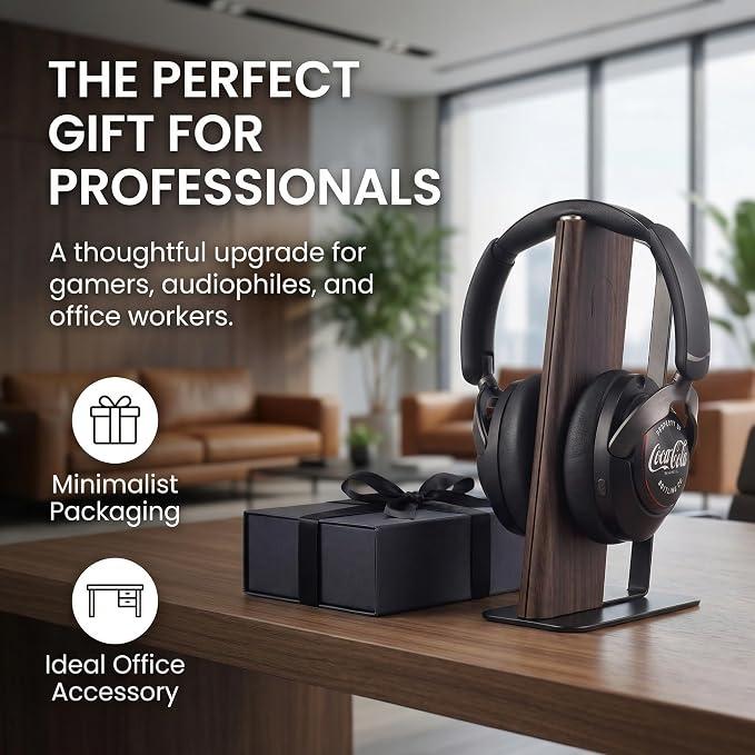 Headphone Stand for Desk, Weighted Base Headset Holder for AirPods Max Sony Bose Beats Sennheiser, Stable Gaming & Studio Earphone Rack, Dark