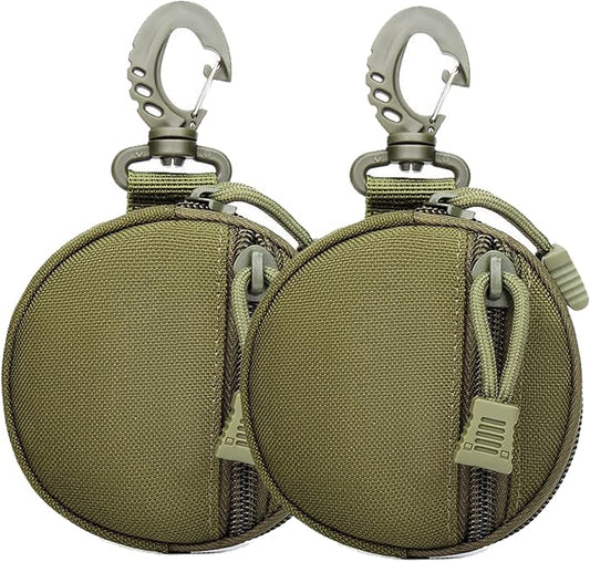 2 Packs Tactical EDC Pouches Compact Mini Military Molle Utility Pouch Accessories Organizer Bags Coin Purse Keychain Pockets Credit Card Holder for Waist Pack