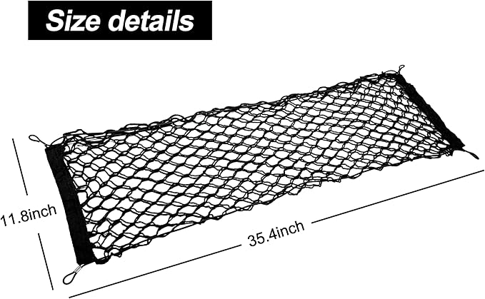 Cargo Net, Elastic Trunk Cargo Storage Organizer Net for SUVs, Cars,Trucks, Adjustable Elastic Storage Mesh Double-Layer Car Accessories 35.4 x 11.8 Inches