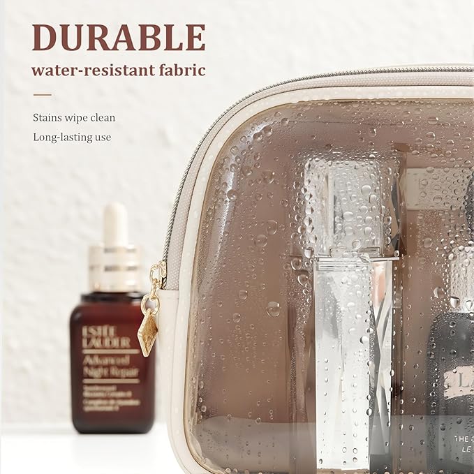 YDR Clear Cosmetics Bag Small Makeup Case Transparent Travel Toiletry Bag with Zipper, Portable Cosmetic Organizer Car Pouch for Travel Essrntials
