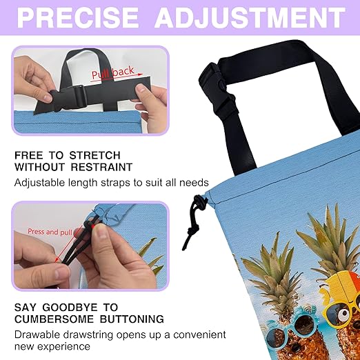 Car Trash Bag Hanging Funny Pineapple on The Beach Car Trash Can for Back Seat Waterproof Car Garbage Can with Adjustable Straps and Drawstring for Car Accessories Vehicle Travelling Camping