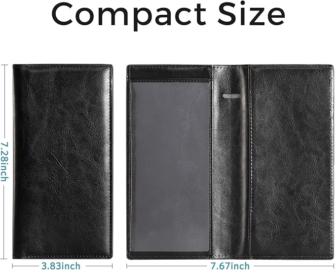 CoBak Checkbook Cover - RFID Blocking, Classic Design for Personal and Business Checks, Slim Durable PU Leather Case