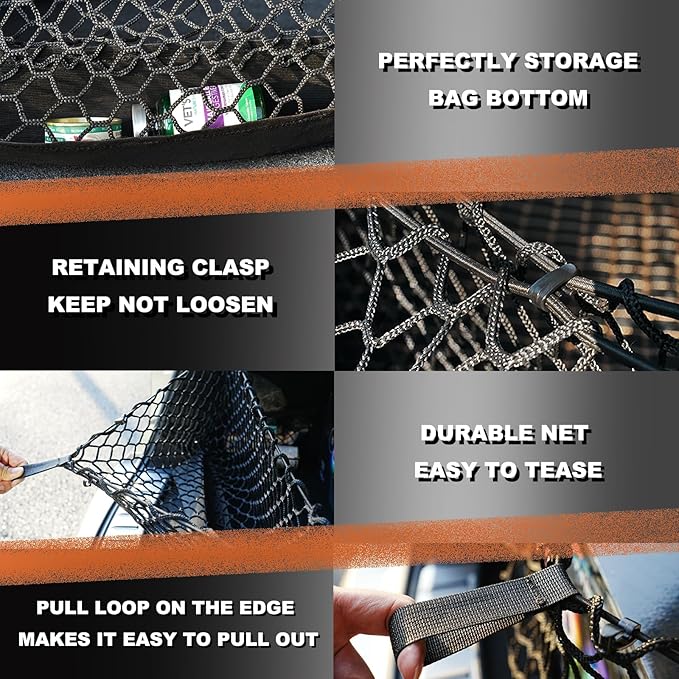 Envelope Style Cargo Net Compatible with Honda Civic 2026 2025 2024 2023 2022 Trunk Car Rear Tailgate Touring Netting