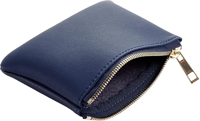 Chelmon Vegan Leather Coin Purse Pouch Change Purse With Zipper For Men Women