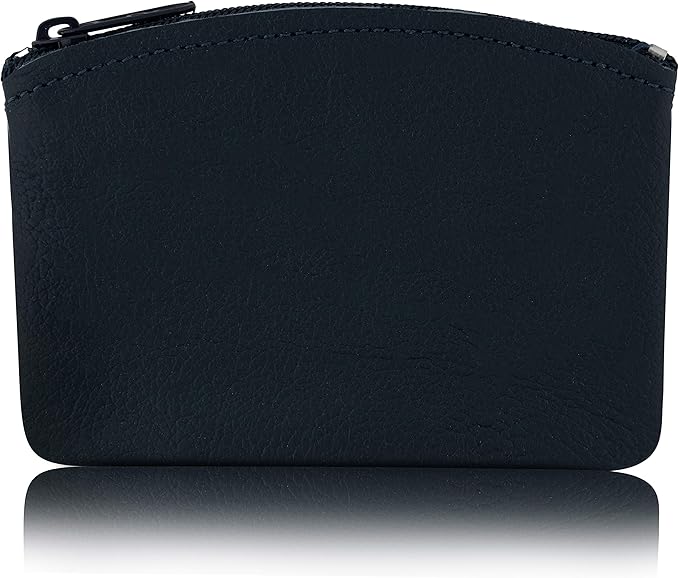 Genuine Leather Large Coin Purse for Women, Change Purse Zipper Wallet For Men Size 5x3 U.S.A. Made By Nabob Leather