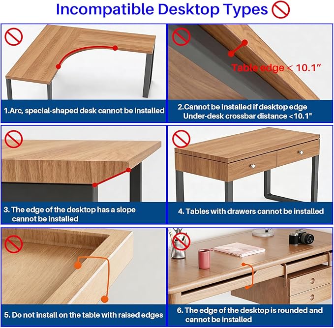 No Drill Under Desk Laptop Mount, Metal Under Desk Storage Shelf with Cable Management, Laptop Storage Tray for MacBook, Keyboard, Mac Mini, Anti-Scratch Silicone, Fits Office, Gaming, Workstations