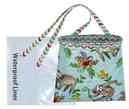 Car Trash Bag Hanging Front Seat Back Seat Headrest Console - Car Trash Bin with Reusable Waterproof Liner and Disposable Bags - Car Waste Basket (Small Sloth)
