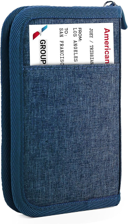 Single Passport Holder for Travel, RFID Travel Document Organizer for Women Waterproof Passport Wallet Men Portable Case for Cards, Boarding Pass, ID, Money, Tickets with Zipper