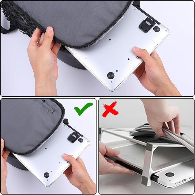 4PCS Portable Keyboard Riser Self Adhesive Laptop Stand Invisible Mini Computer Feet for Desk Computer Keyboard Stand Laptop Holder with Anti Slip Silicone(Black)
