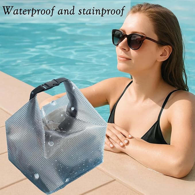 2 Pack Waterproof Travel Toiletry Bag – Large Clear EVA Bags for Gym, Travel, Daily Use & Cosmetics – Dry-Wet Separation, Snap Buckle, Lightweight Foldable Design (Gray & White)