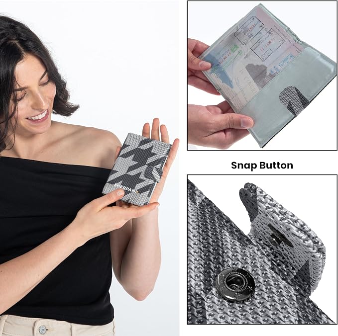 Sherpani Vienna, RFID Blocking Passport Holder, Travel Passport Cover Wallet, Travel Documents Organizer Protector, Travel Gift (Houndstooth)