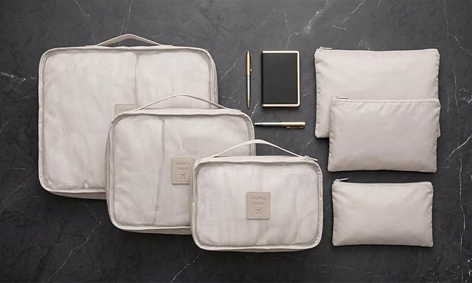G-FORCE 6-Piece Packing Cube Set | Travel Organizers for Luggage | Suitcase Packing Organizers | Travel Accessories for Carry-On | 100% Polyester