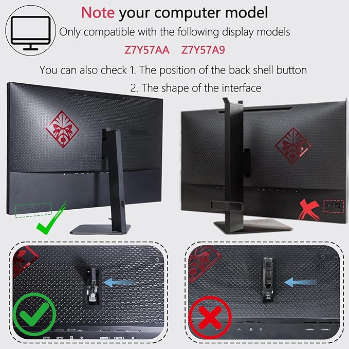 OMEN 25 VESA Mount Adapter Compatible with HP 25" Gaming Monitor（Compatible with OMEN 25, Z7Y57AA, Z7Y57A9）â€?75x75 to 100x100 wall Mount Bracket
