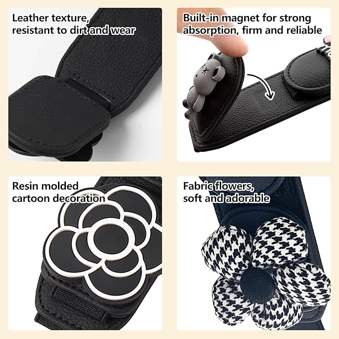 Car Sunglasses Holder Eyeglass Clip with Sun Visor Storage for Cards Magnetic Eyewear Clamp Car Decor
