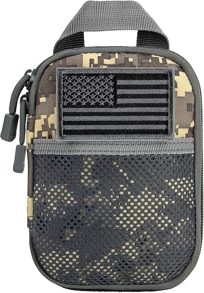 IronSeals Tactical Molle EDC Pouch Utility Tool Pouch Compact Pocket Organizer Pouch with US Flag Patch