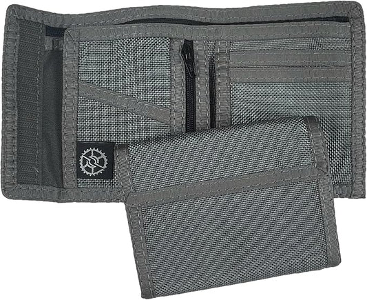 Sprocket Nylon Billfold Wallet with Zippered Coin Pocket (Grey Ballistic)