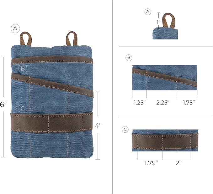 Hide & Drink, Multi-Tool Pocket Pouch XL, Compact Multipurpose EDC Zippered Bag, Mini Camping Tool Case, Knife Holster, Handmade Slim Organizer