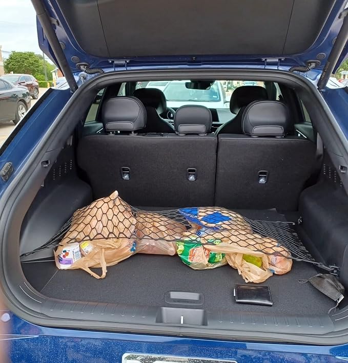 Rear Trunk Organizer Cargo Net for Kia EV6 2022-2025 – Floor Style Cargo Net for SUV Truck – Premium Mesh Elastic Car Trunk Organizer Vehicle Carrier Storage – Compatible with EV6