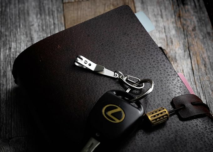 TEC Accessories - P-7 Suspension Clip - Stainless Spring Steel, Black Diamond Finish - Everyday Carry - Keychain Accessory