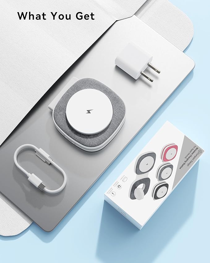Charging Station for Apple Multiple Devicesï¼? in 1 Foldable Wireless Charger for Magnetic Wireless Charger Station Travel Charging Pad for Apple iPhone 17 16 15 14 13 12 Series& Apple Watch& Airpods