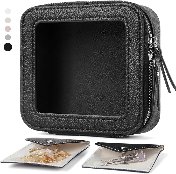 EcoVision Clear Makeup Bag, Travel Cosmetic Accessory Bag, Toiletry Organizer Bags for Women, Portable Waterproof Zipper Cosmetic Bag with Transparent Window