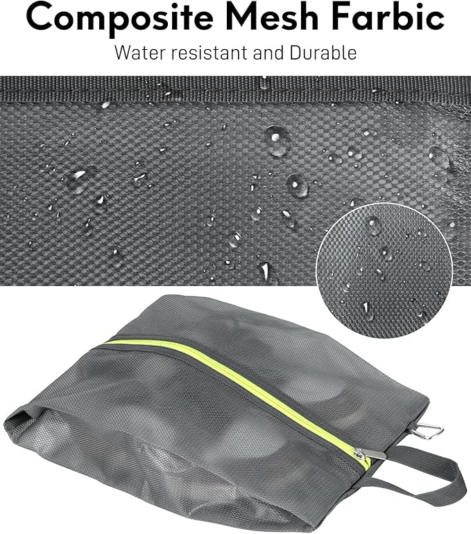 2 Pack Shoe Bags for Travel, Sneaker Bags, Waterproof Travel Shoe Bags with Zipper for Packing, Golf Shoe Dust Bags for Man and Women, Medium, Grey