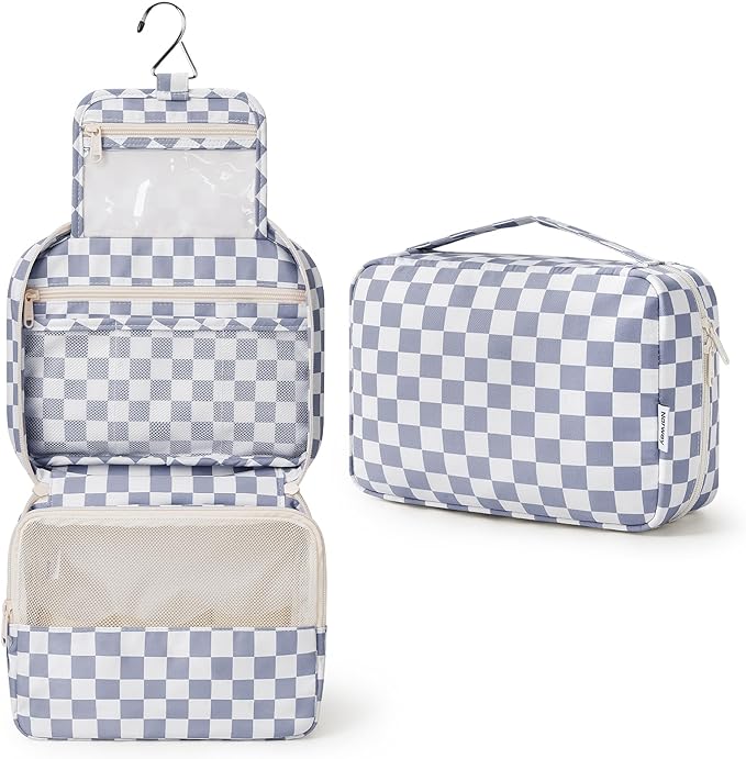 Narwey Small Hanging Travel Toiletry Bag for Women, Travel Bag for Toiletries, Makeup Bag Organizer Cosmetic Bags Make Up Bags for Girls