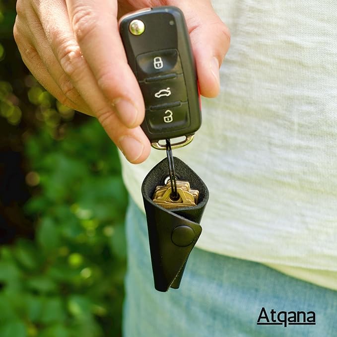Leather Key Wrap Cover (Premium Leather) - Key Organizer | Motorcycle Keychain Wrap (Extra Dark Brown)