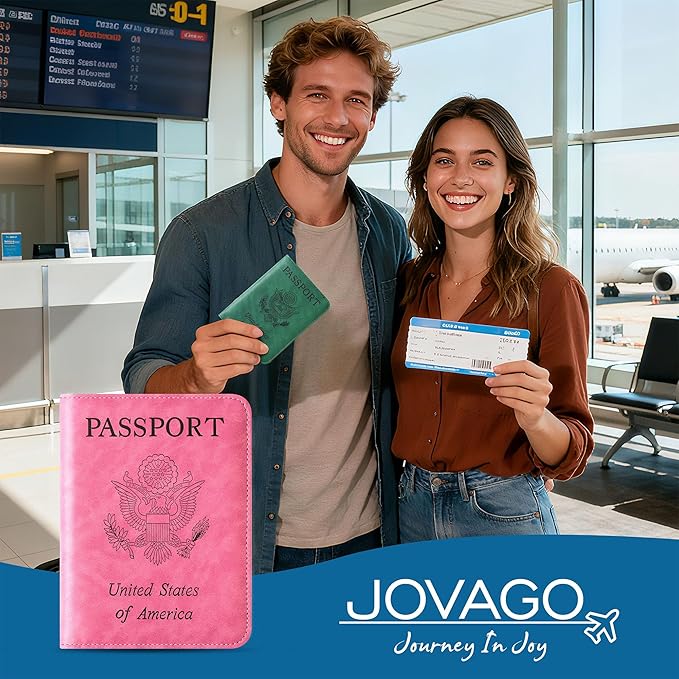 Passport Holder for Travel Essentials Wallet Rfid Blocking Cover Leather Case Vacation Travel Accessories for Women Men (602#Coffee)