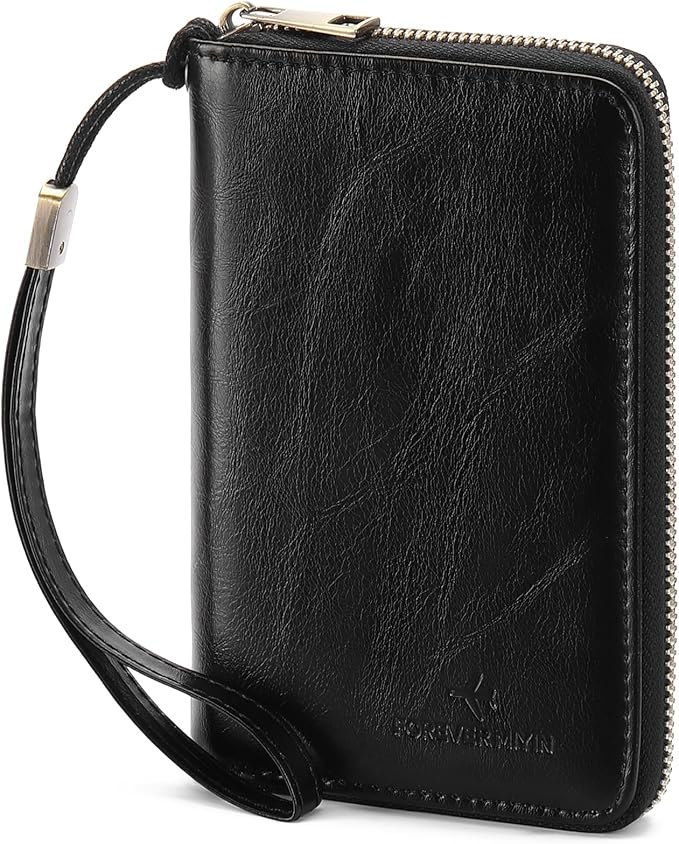 RFID Blocking Passport Holder for Wallet,with Zipper Travel Wallet Credit Cards Case Women Men Passport Cover Wallet