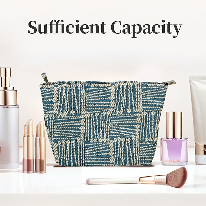 Makeup Bag for Women, Creative Cosmetic Bag, Large Zipper Pouch(10.6" * 7.1" * 2.8"), Aesthetic Make Up Bag for Purse, Perfect for Storing Makeup And Accessories, Makeup Bag for Daily Travel Gifting