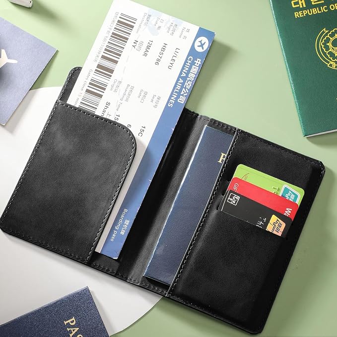 Passport Holder Covers Case, Waterproof Rfid Blocking Travel Wallet | Made Of Soft Pu Leather, It Is Scratch-Resistant, Waterproof, Crease-Resistant, and Is Lightweight, Thin and Durable