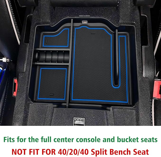 JOJOMARK Center Console Organizer fits for Dodge RAM 2025 2024 2023 2022 2021 2020 2019 1500 2500 3500 Accessories Interior Storage Box Armrest Storage Tray(Blue)