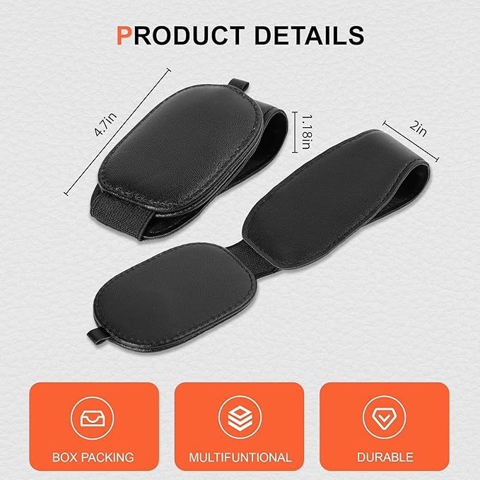 2-Pack Sunglass Holder for Car, Magnetic Leather Sunglasses Holder for Car Visor, Ticket and Card Clip, Sunglasses Organizer for Car Accessories, Auto Interior Accessories