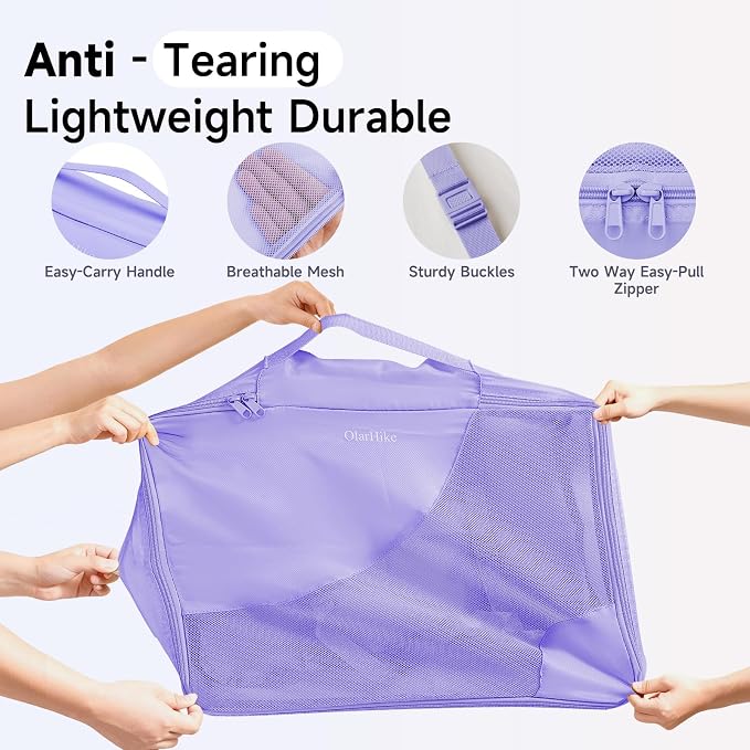 9 Set Packing Cubes for Travel, Gifts for Women Mom,Anti-Tearing Suitcase Organizer,OlarHike Vacation Essentials & Accessories for Cruise Ship