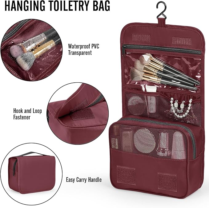 Veken 8 Set Packing Cubes for Travel Essentials, Gifts for women, Suitcase Organizer Bags in 4 Sizes, Carry-On Luggage Accessories with Large Laundry & Hanging Toiletry Bag, Must-Have for Airplane