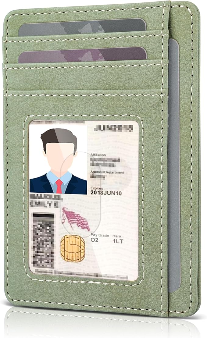 Teskyer Slim Wallet for Men, Minimalist Front Pocket RFID Blocking Leather Wallet Credit Card Holder for Men & Women