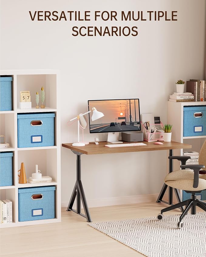 Oterri File Organizer, File Box, File Cabinet for Letter File Folder Storage, Portable Storage Bins with Lids for Office/Decor/Home,Document Organizer, 1 Pack,Sky-blue-Box Only
