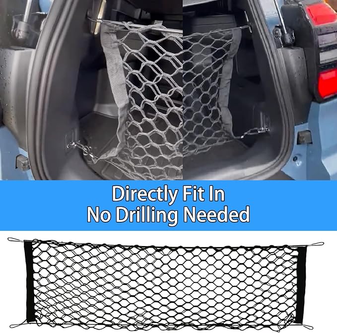 for 2025 2026 Toyota 4Runner Rear Trunk Cargo Net Stretchable Organizer Elastic Mesh Net Compatible with Toyota 4Runner 2025 Accessories 2026